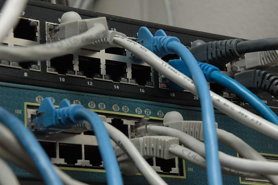 Photograph illustrating 24 port managed switch